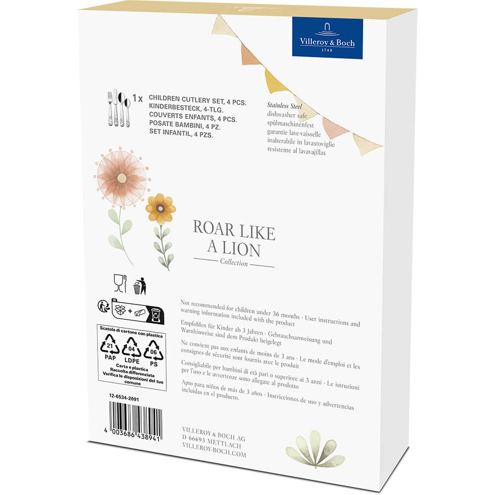 Villeroy & Boch Kinderbesteck Roar like a Lion 4-teilig. Verpackung.