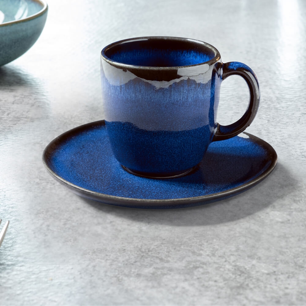 Villeroy und Boch Kaffeetasse Lave bleu. Stimmungsbild.