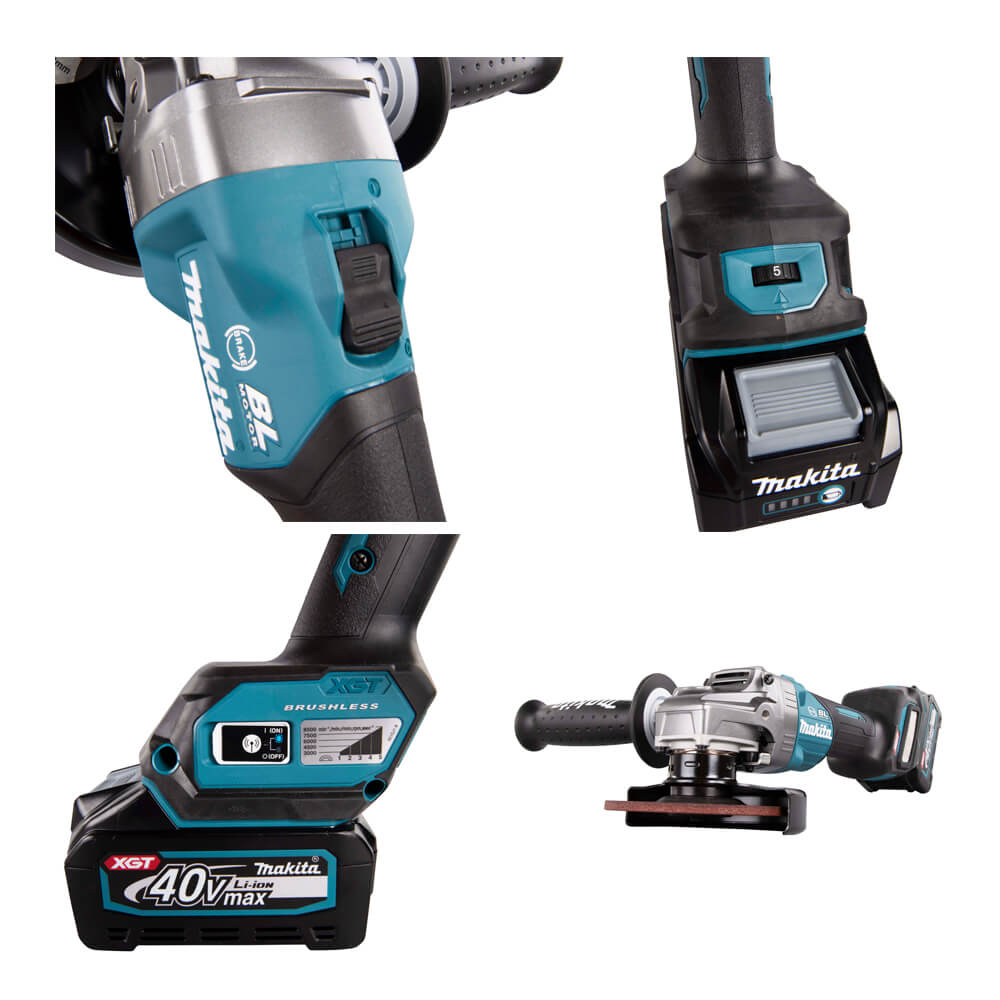 Makita Akku-Winkelschleifer 40V 125mm GA023GZ. Detailbild.