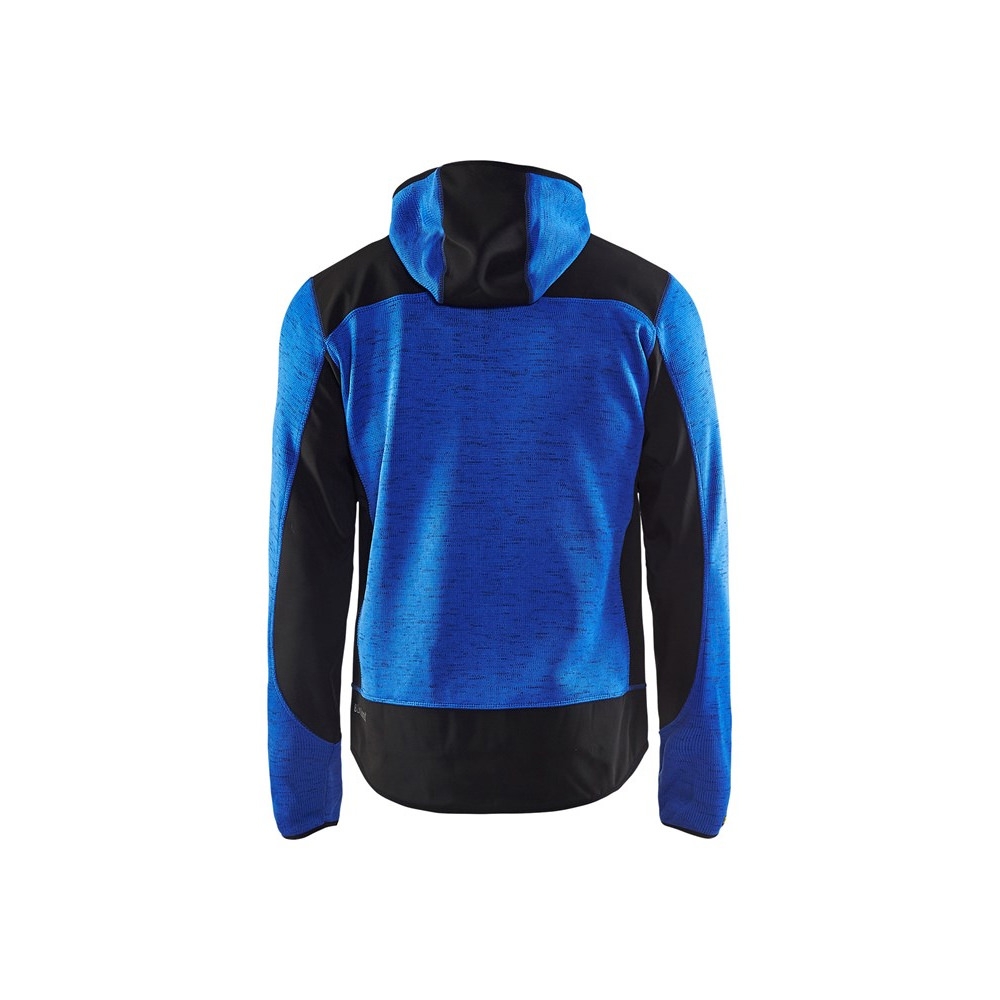 Blakläder 4930 2117 Herren Strickjacke mit Softshell-Verstärkungen Kapuze Kornblau Schwarz