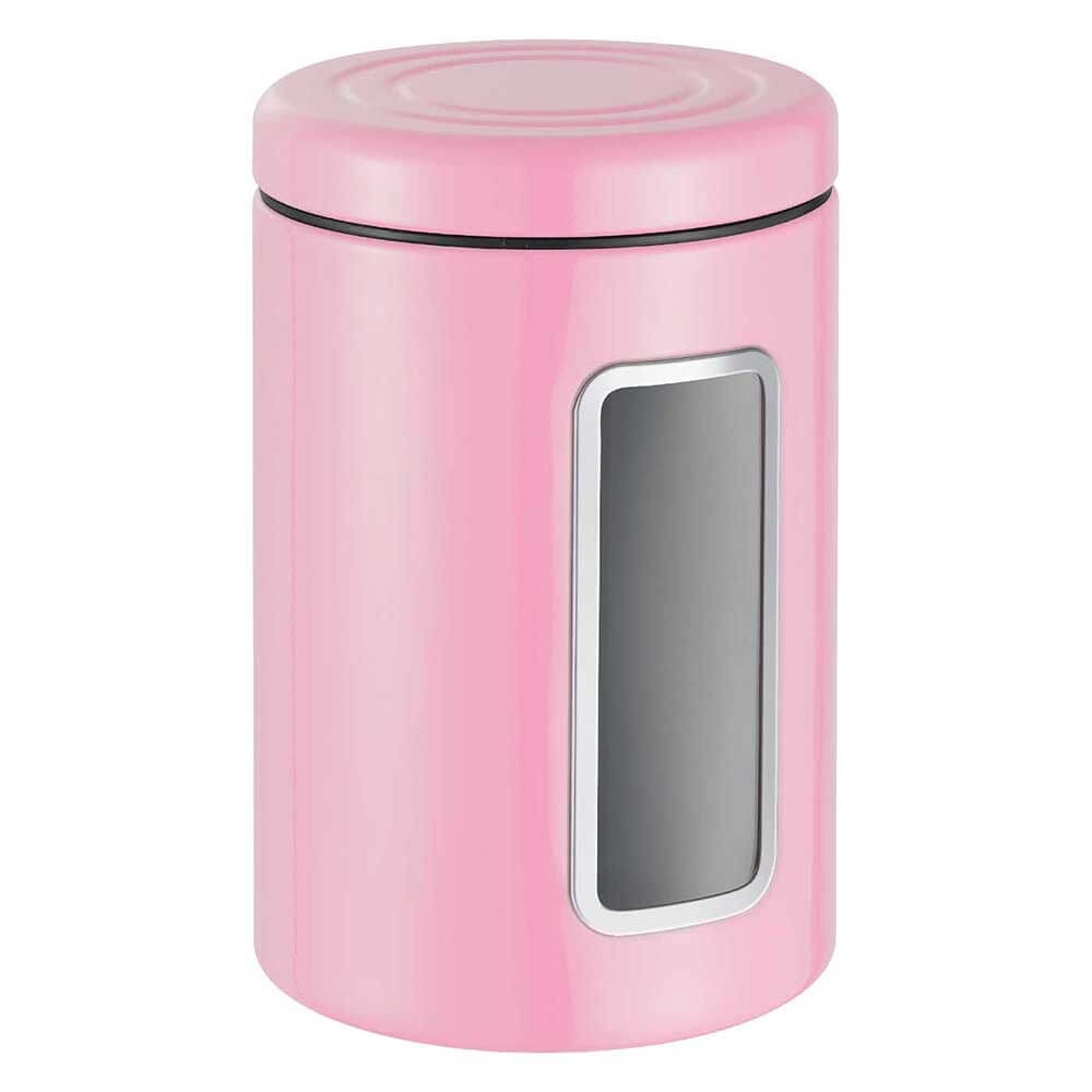 Wesco 2 Liter Vorratsdose aus Metall mit Sichtfenster in Rosa