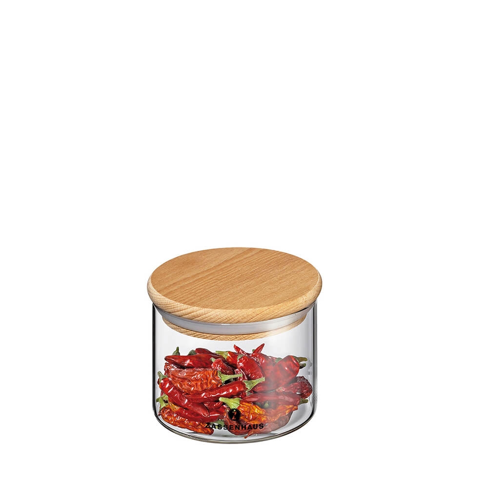 Zassenhaus 350ml Vorratsglas Borosilikatglas mit Holzdeckel