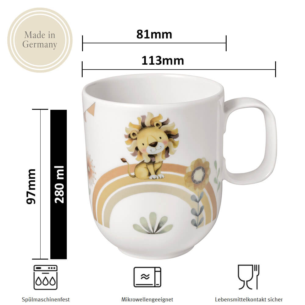 Villeroy & Boch Kinderbecher Boho Kids roar like a Lion 280ml. Detailbild.