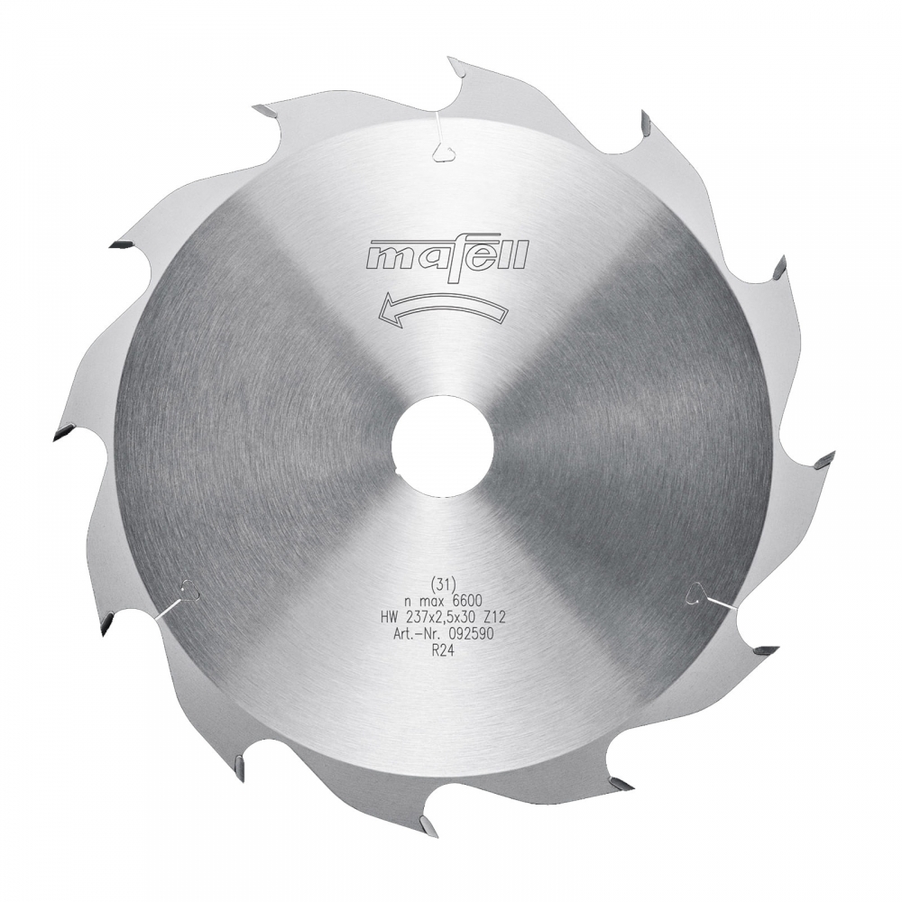 Mafell Sägeblatt-HM 237 x 2,5 x 30mm 12Z WZ für Längsschnitte in Holz 092590
