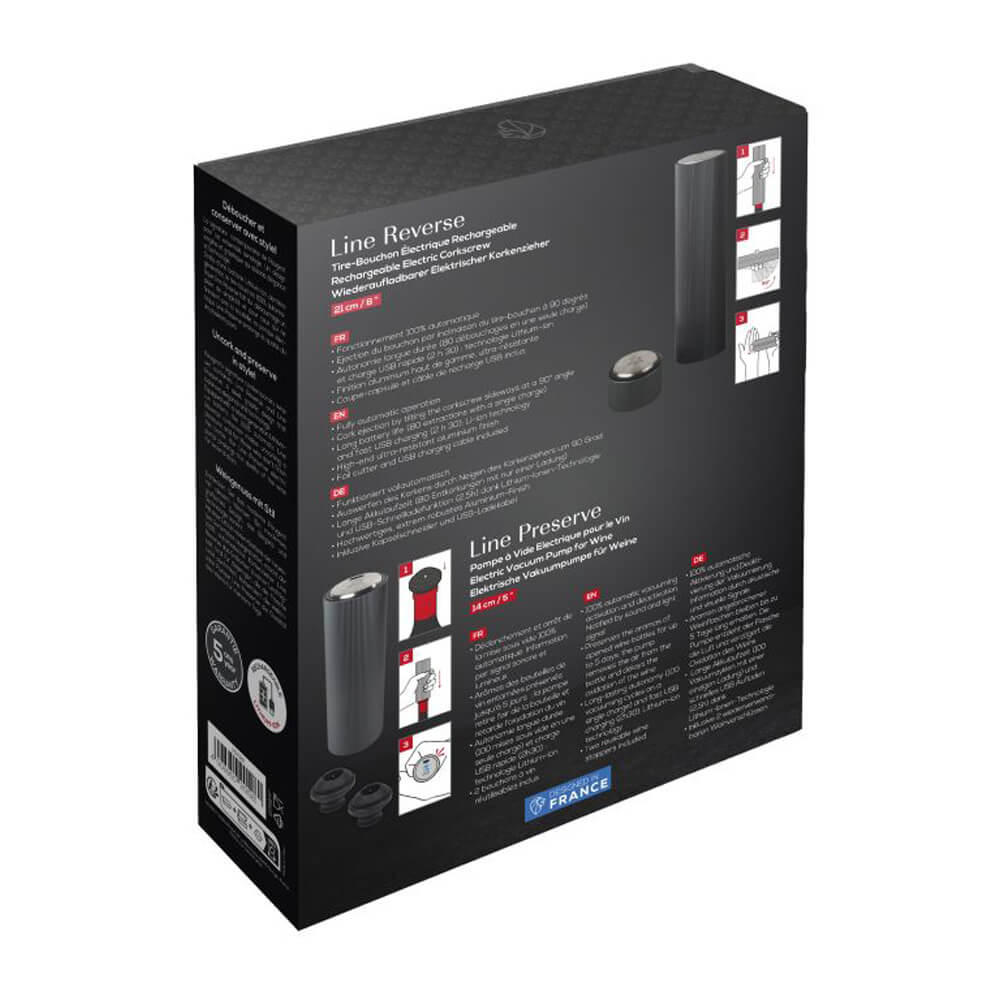Rückansicht der Produktverpackung von Peugeot Saveurs mit Informationen zum Setinhalt, Anwendung und Produktbeschreibung.