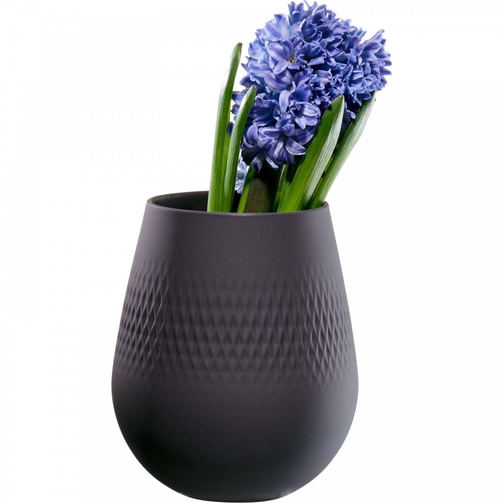 Villeroy und Boch 13x14cm Blumenvase Manufacture Collier Noir Vase Carre. Detailbild.