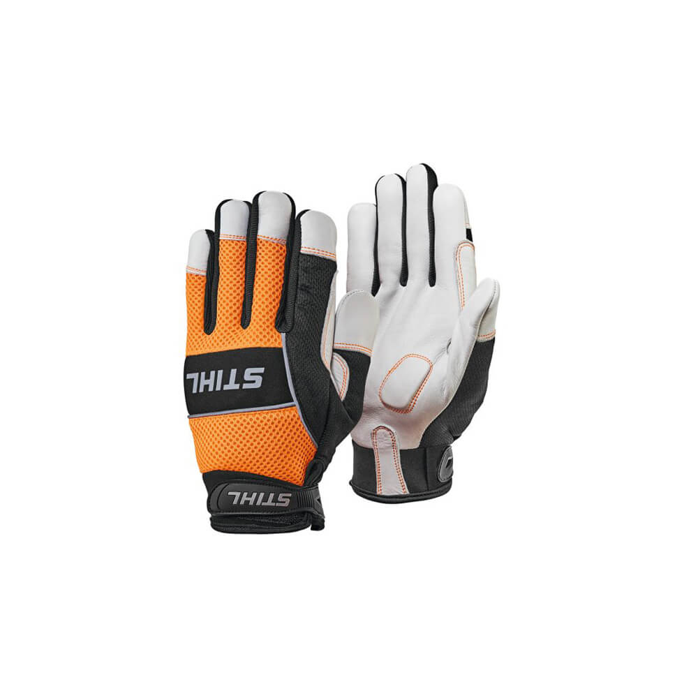 Produktbild der STIHL Schutzhandschuhe ADVANCE Ergo MS mit Größenoptionen.