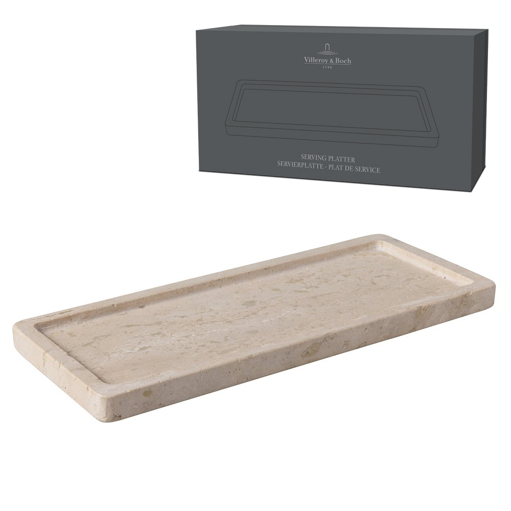 Villeroy & Boch Servierplatte Manufacture Travertine 255mm. Detailbild.