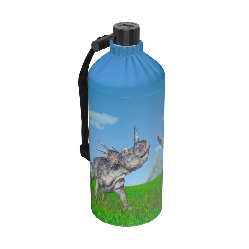 Emil die Flasche 0,4 Liter Trinkflasche mit Isolierung und Flaschenbeutel - Dinosaurier