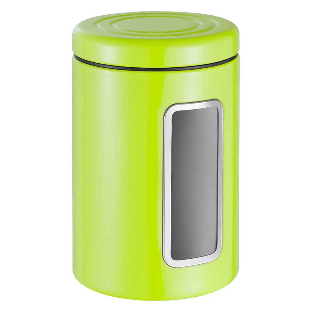 Wesco 2 Liter Vorratsdose aus Metall mit Sichtfenster in Lime Green