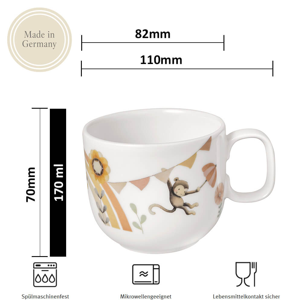 Villeroy & Boch Kinderbecher Boho Kids Roar like a Lion 170ml. Detailbild.