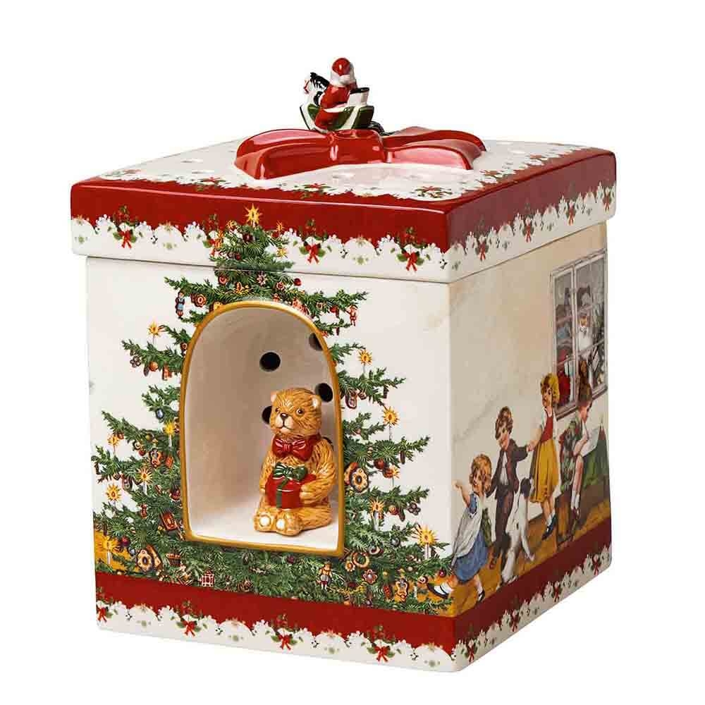 Villeroy und Boch 21x16cm Christmas Toys Porzellan Teelicht Spieluhr. Rückansicht.