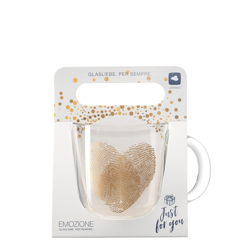 Leonardo 400ml Tasse Glas Emozione Fingerabdruck Herz