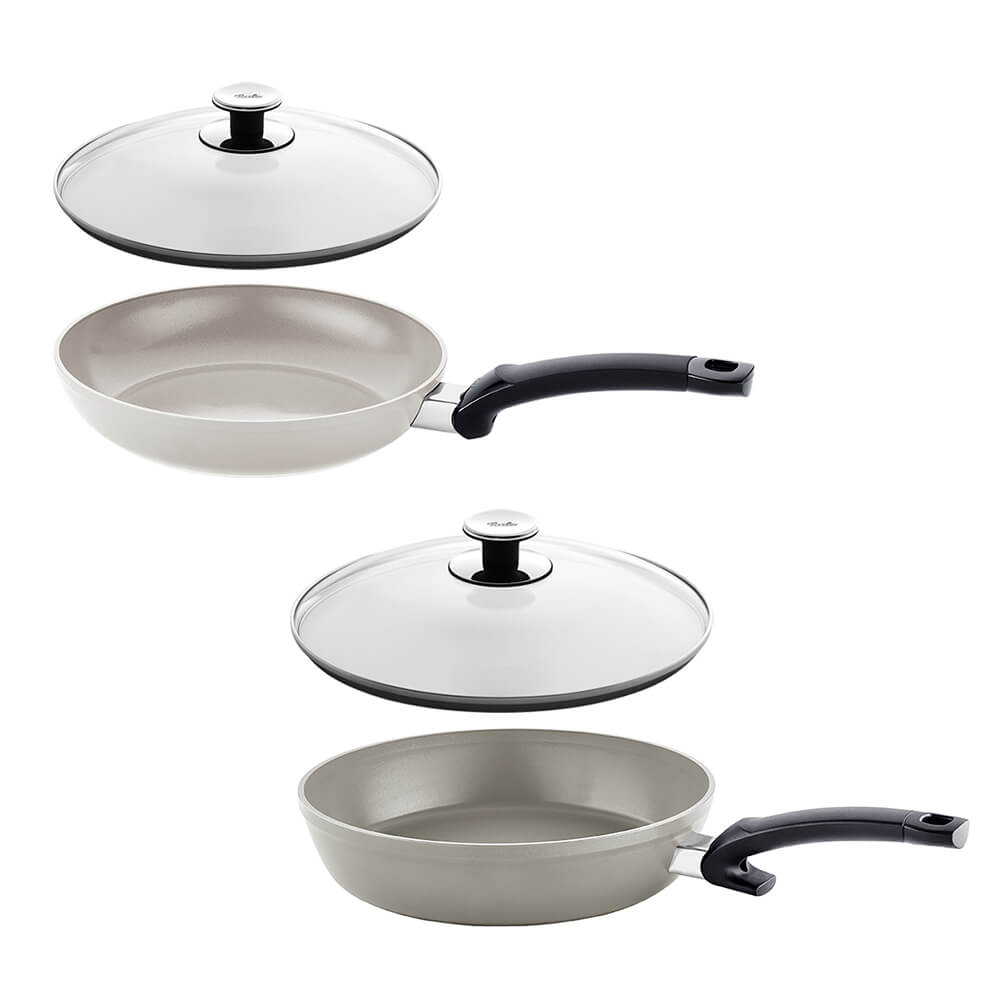 Fissler Pfannenset Ceratal 4-teilig mit Deckeln. Hauptbild.