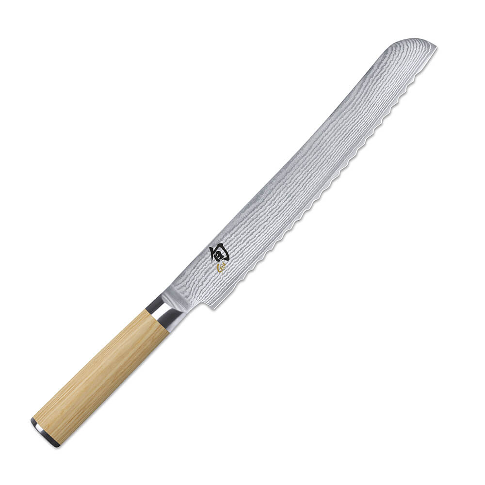 KAI Brotmesser Shun Classic White 23cm. Detailbild.