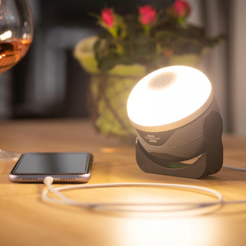 Brennenstuhl Akku LED Outdoor Leuchte OLI 310 AB mit Bluetooth Lautsprecher 1171640 leuchtend