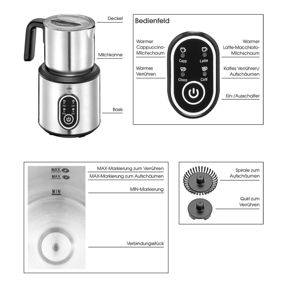 Cilio Milchaufschäumer elektrisch PERFETTO. Details.