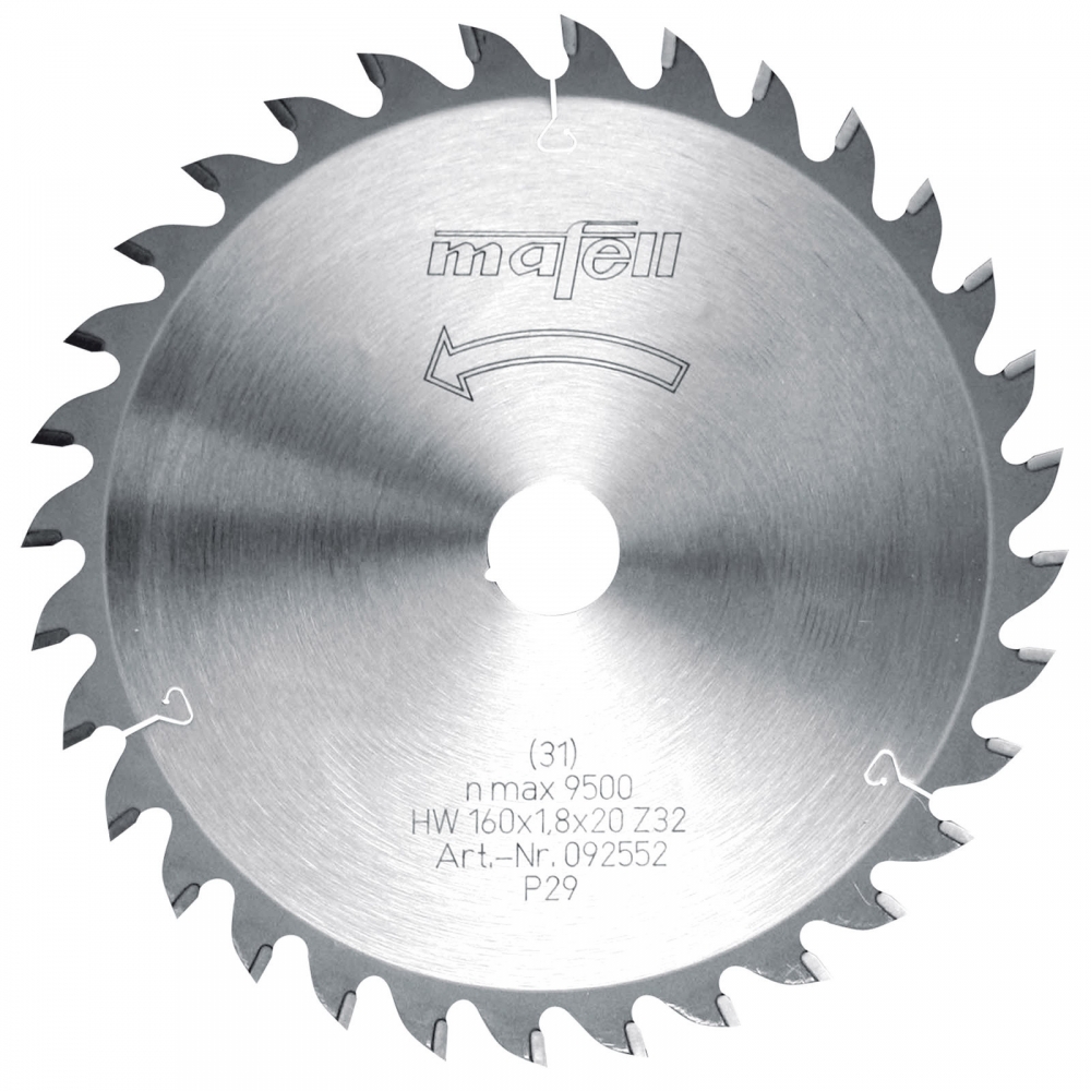 Mafell Sägeblatt-HM 160 x 1,2/1,8 x 20 mm Z32 WZ für Feinschnitte in Holz 092552