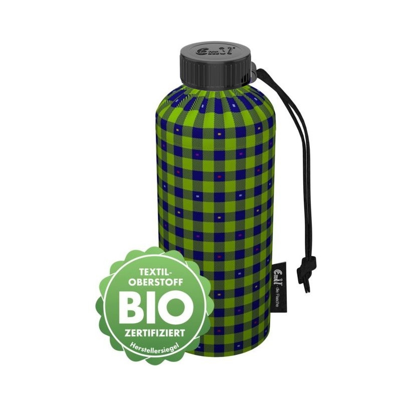 Emil die Flasche 400ml Bio Karo Weithals mit Isolierung und Flaschenbeutel