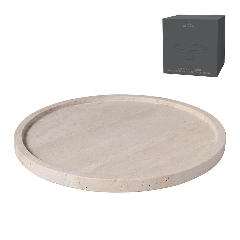 Villeroy & Boch Servierteller Rund Manufacture Travertine. Detailbild.
