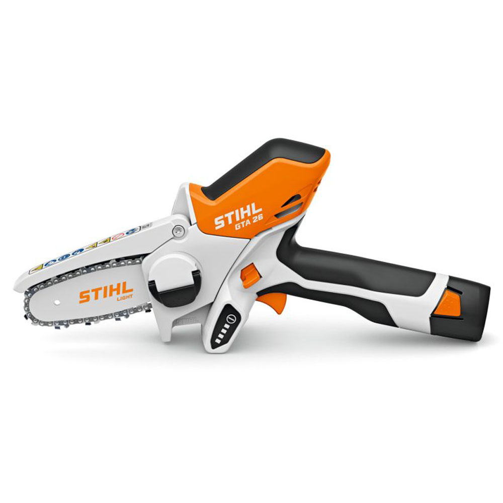Detailansicht des Stihl GTA 26 – ergonomischer Griff für sicheres und komfortables Arbeiten