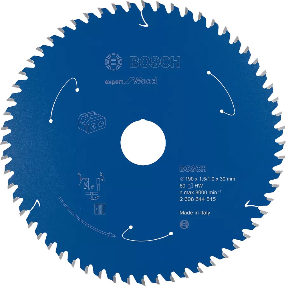 Bosch Kreissägeblatt EX WO H 190x1,5-1x30 60 Zähne