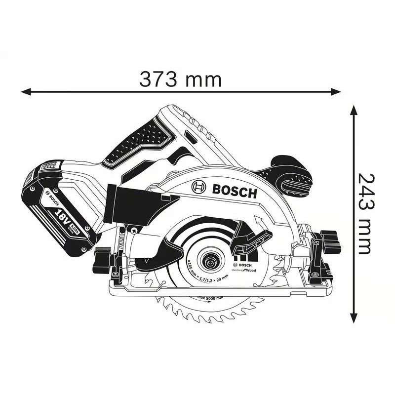 Bosch Akku Handkreissäge GKS 18V-57 G Solo in Koffer L-BOXX
