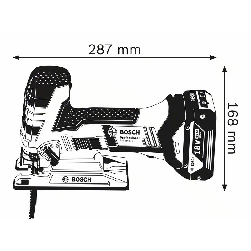 Bosch Akku-Stichsäge GST18V-LI S 18V Sologerät in L-Boxx mit Zubehör
