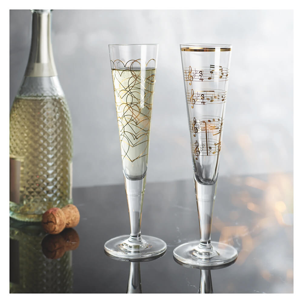 Ritzenhoff Champangerglas Set Goldnacht Nathalie Jean Rurik Mahlberg 2023. Stimmungsbild.