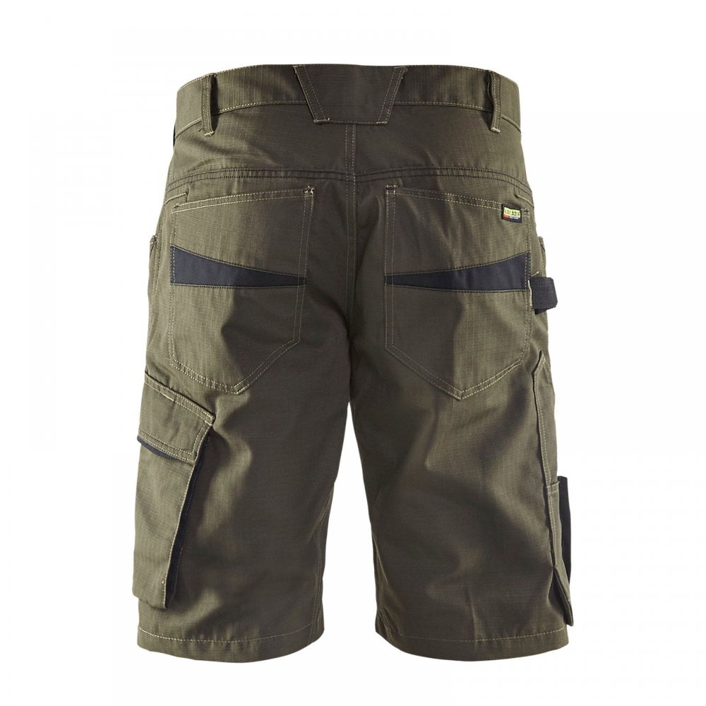 Blakläder 1499 1330 Service Shorts Ripstop Gewebe Handwerkershort Grün Schwarz