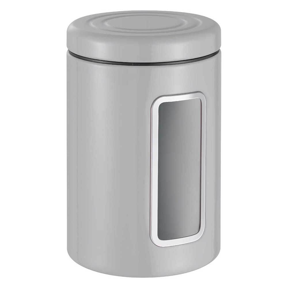 Wesco 2 Liter Vorratsdose aus Metall mit Sichtfenster in Cool Grey