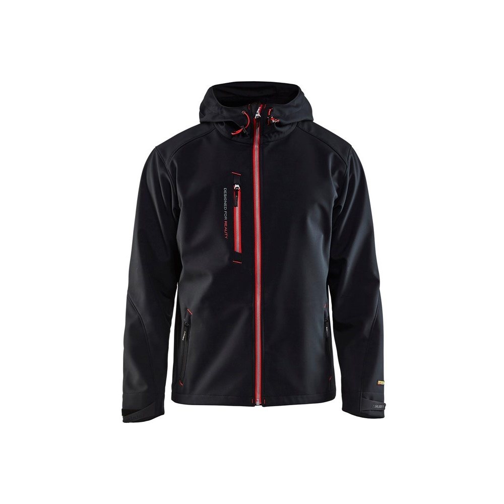 Blakläder 494925179956 Softshell Jacke mit Kapuze schwarz rot 