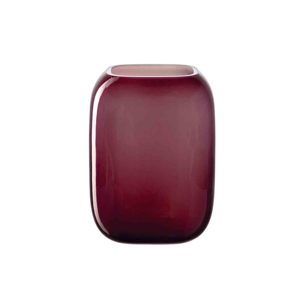 Leonardo 20x15cm Vase dunkelrot Glas MILANO 041666 Handgefertigt