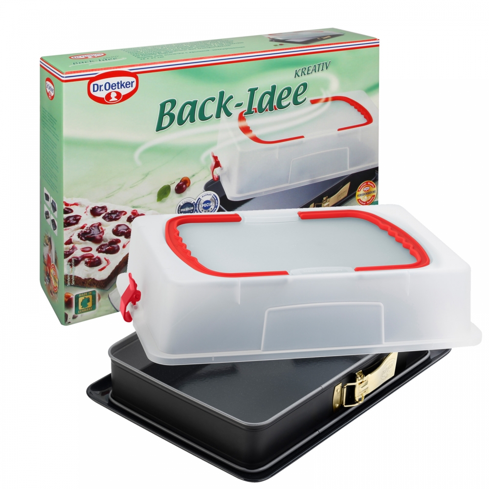 Dr Oetker 1123 38cm Back-Idee Springform Transportbox Rechteck-Springform