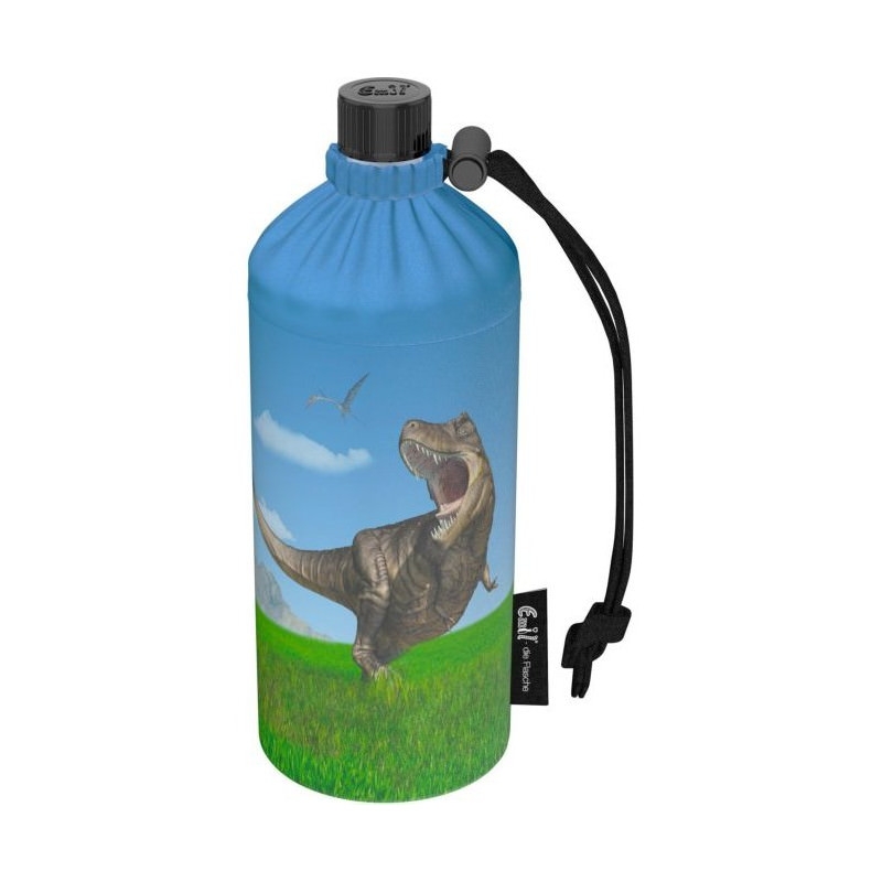 Emil die Flasche 0,4 Liter Trinkflasche mit Isolierung und Flaschenbeutel - Dinosaurier