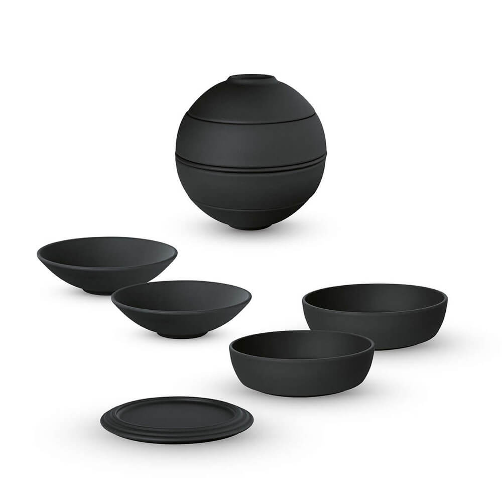 Villeroy & Boch La petite Boule Snacking-Set Schwarz. Detilailbild.