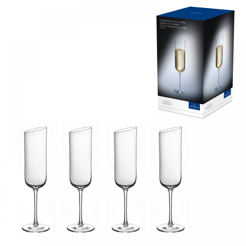 Villeroy & Boch 4-teiliges Sektglas Set NewMoon 170ml Kristallglas 1136538130