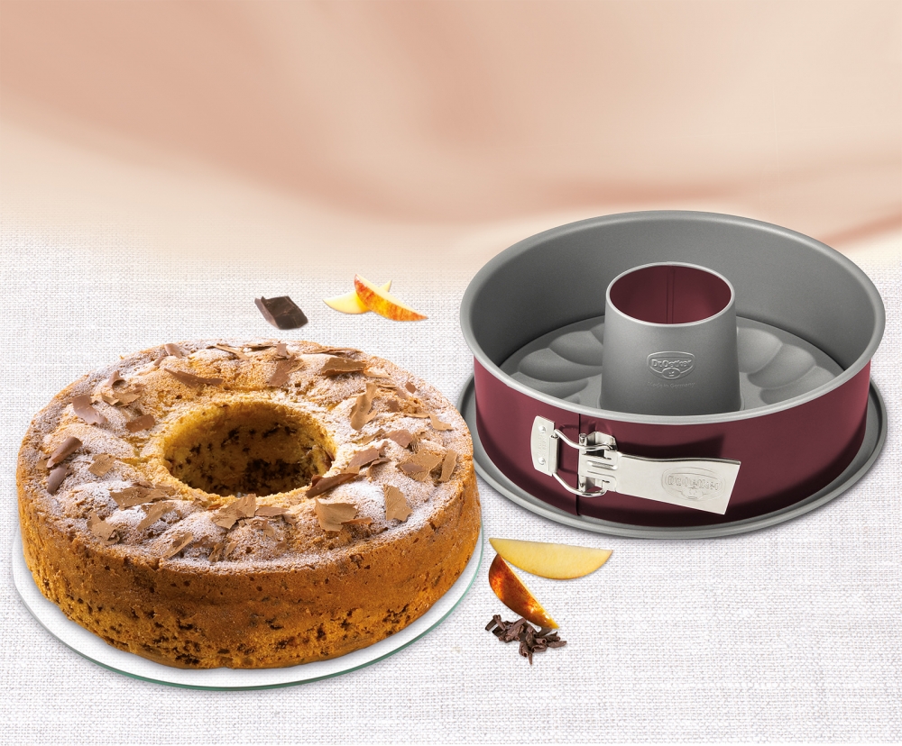 Dr. Oetker 1697 Dichte Springform Back-Liebe Bicolor mit Flachboden und Rohrboden