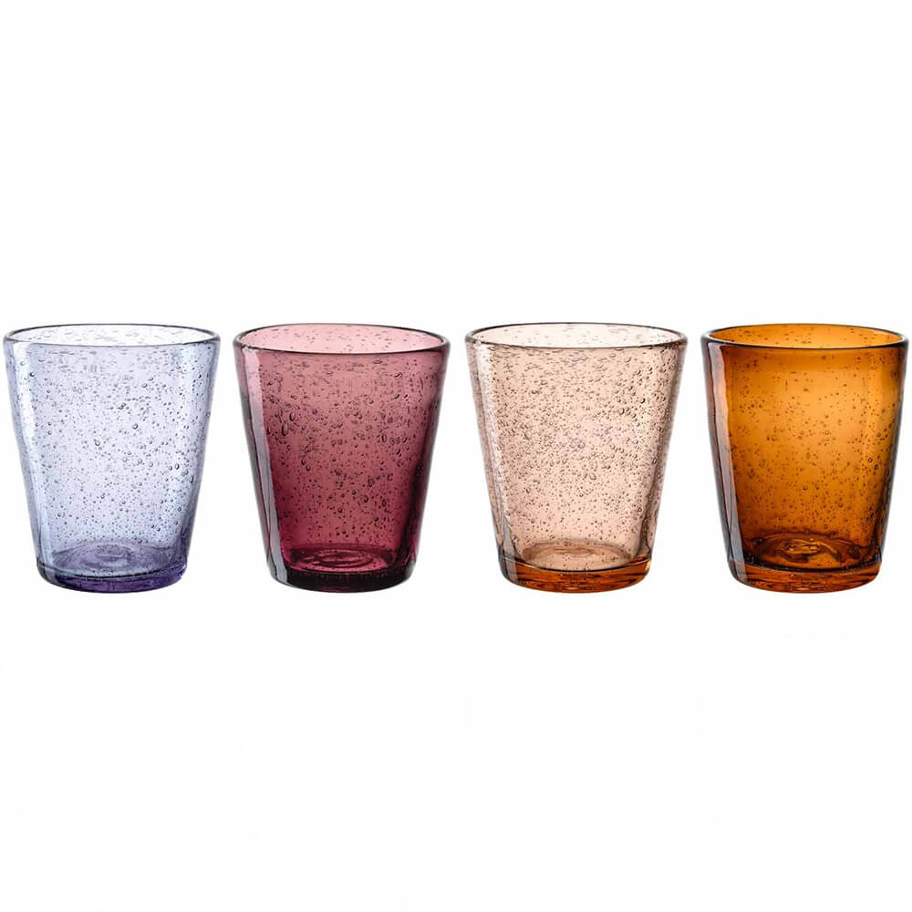 Leonardo Trinkglas BURANO 330ml warme Farben 4er-Set. Hauptbild.