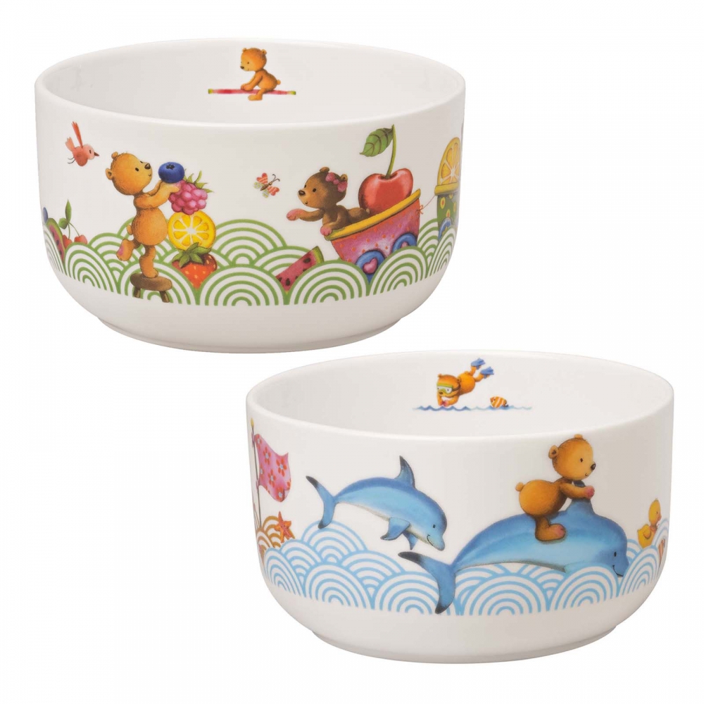 Villeroy & Boch 450ml Müslischale Happy oder Hungry as a Bear Porzellan Kindergeschirr. Variantenbild.