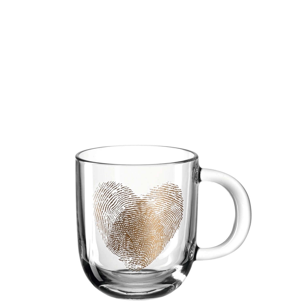Leonardo 400ml Tasse Glas Emozione Fingerabdruck Herz
