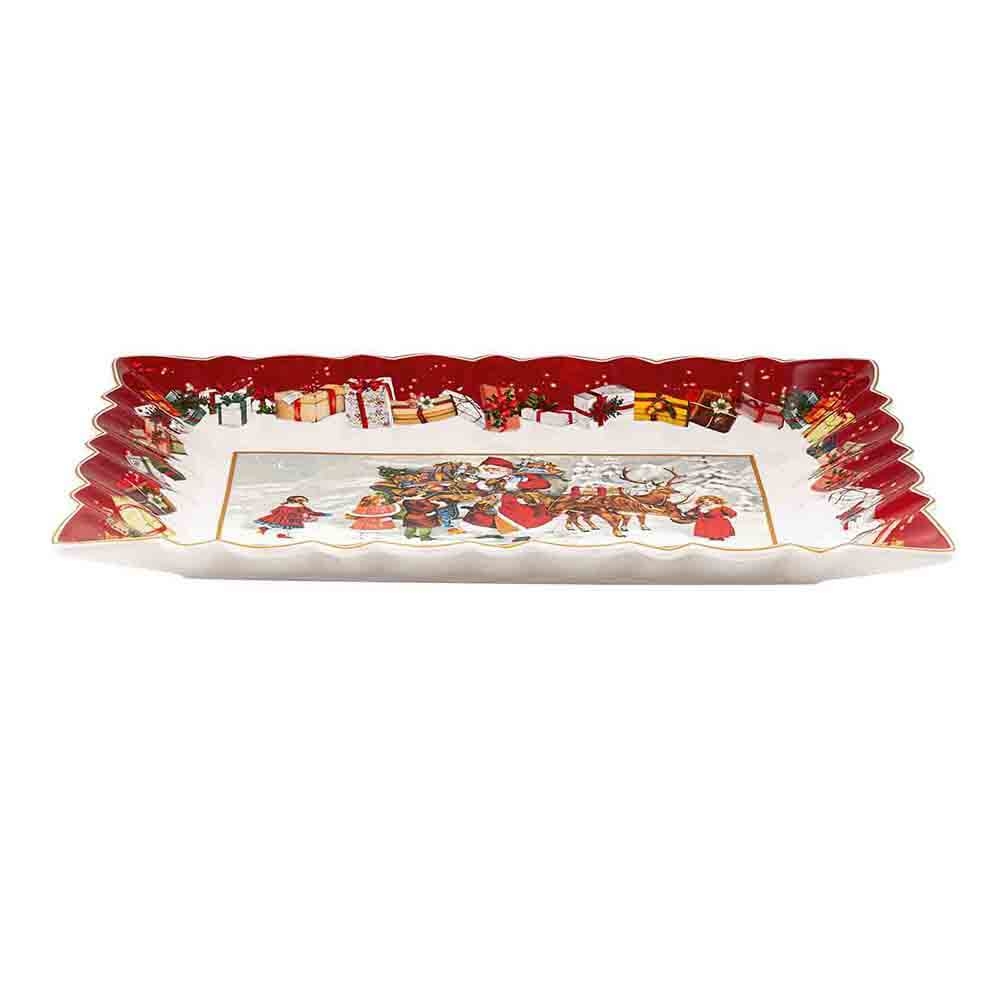 Villeroy und Boch 35x23cm Kuchenplatte Toys Fantasy eckig Santa und Kinder. Hauptbild.