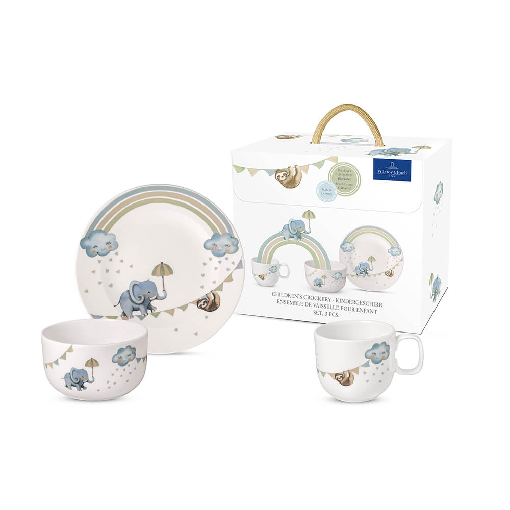 Villeroy & Boch Kindergeschirr Boho Kids Walk like an Elephant 3-teilig. Hauptbild.