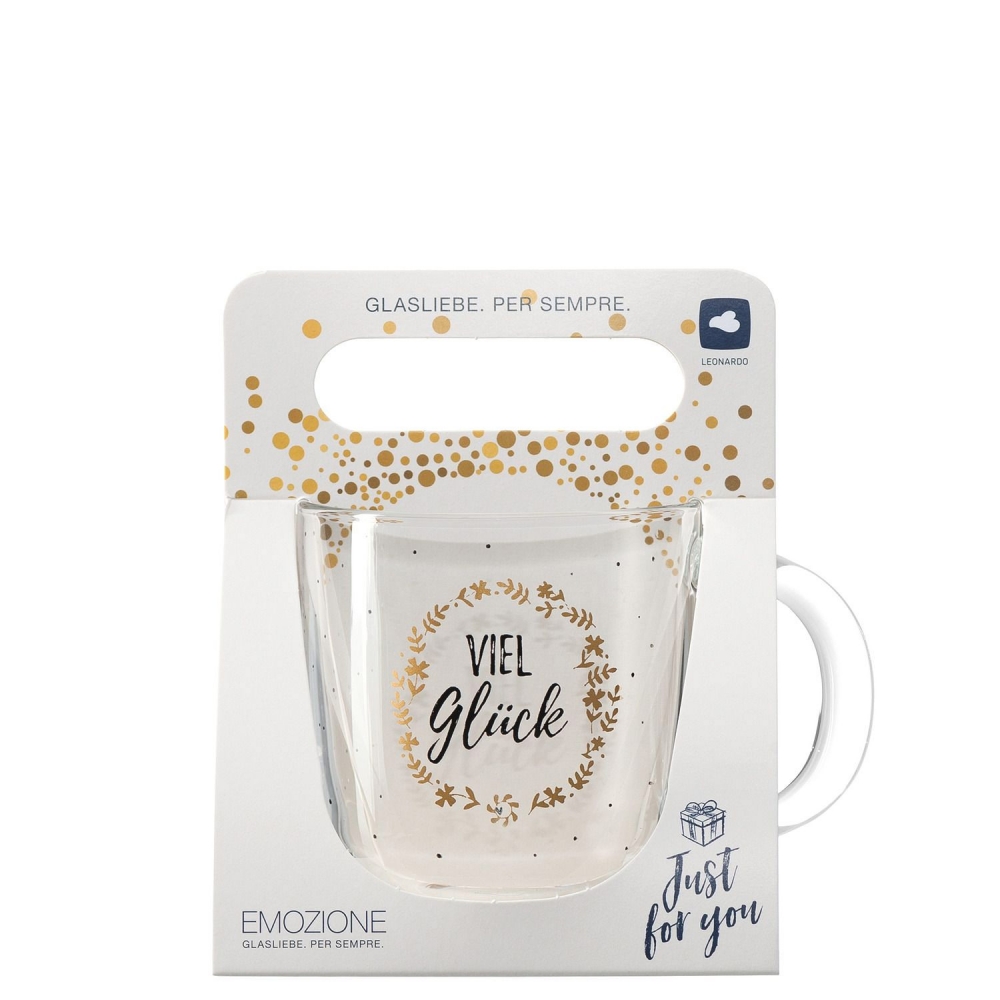 Leonardo 400ml Tasse Glas Emozione Viel Glück