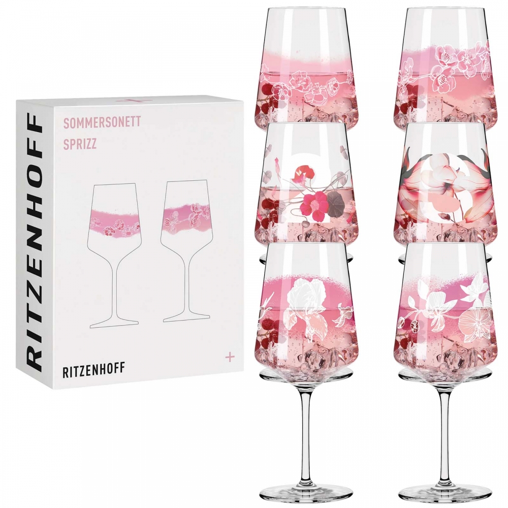 Ritzenhoff 2er Set 544ml Aperitifglas Sommersonett Sprizz aus Kristallglas. Motivauswahl.