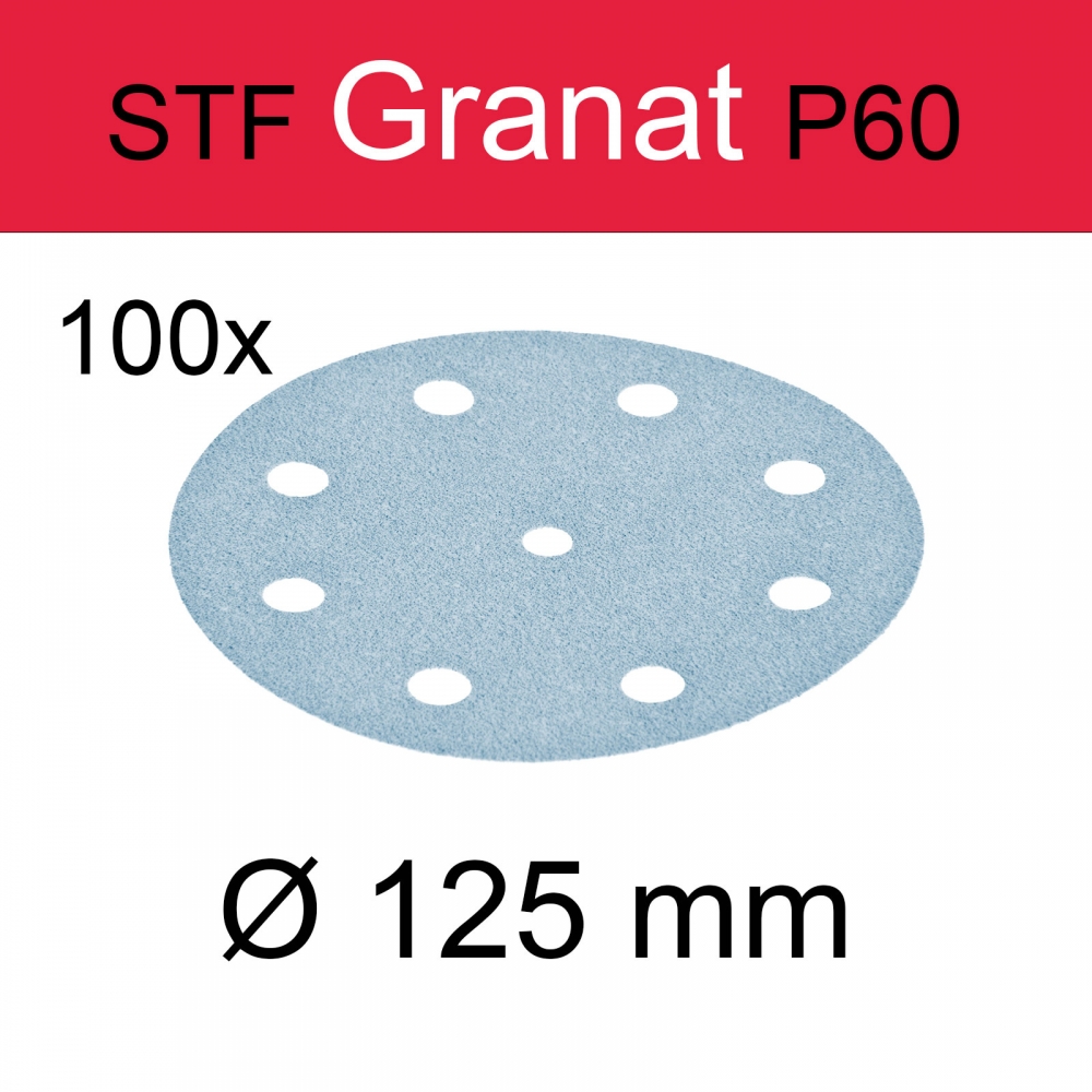 Festool Schleifscheibe Granat STF D125/8 P60 GR/50