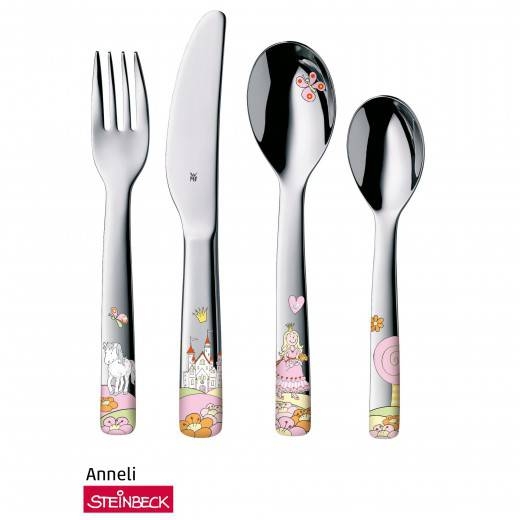 WMF 1294156040 Kinderbesteck Set 4-teilig Prinzessin Anneli