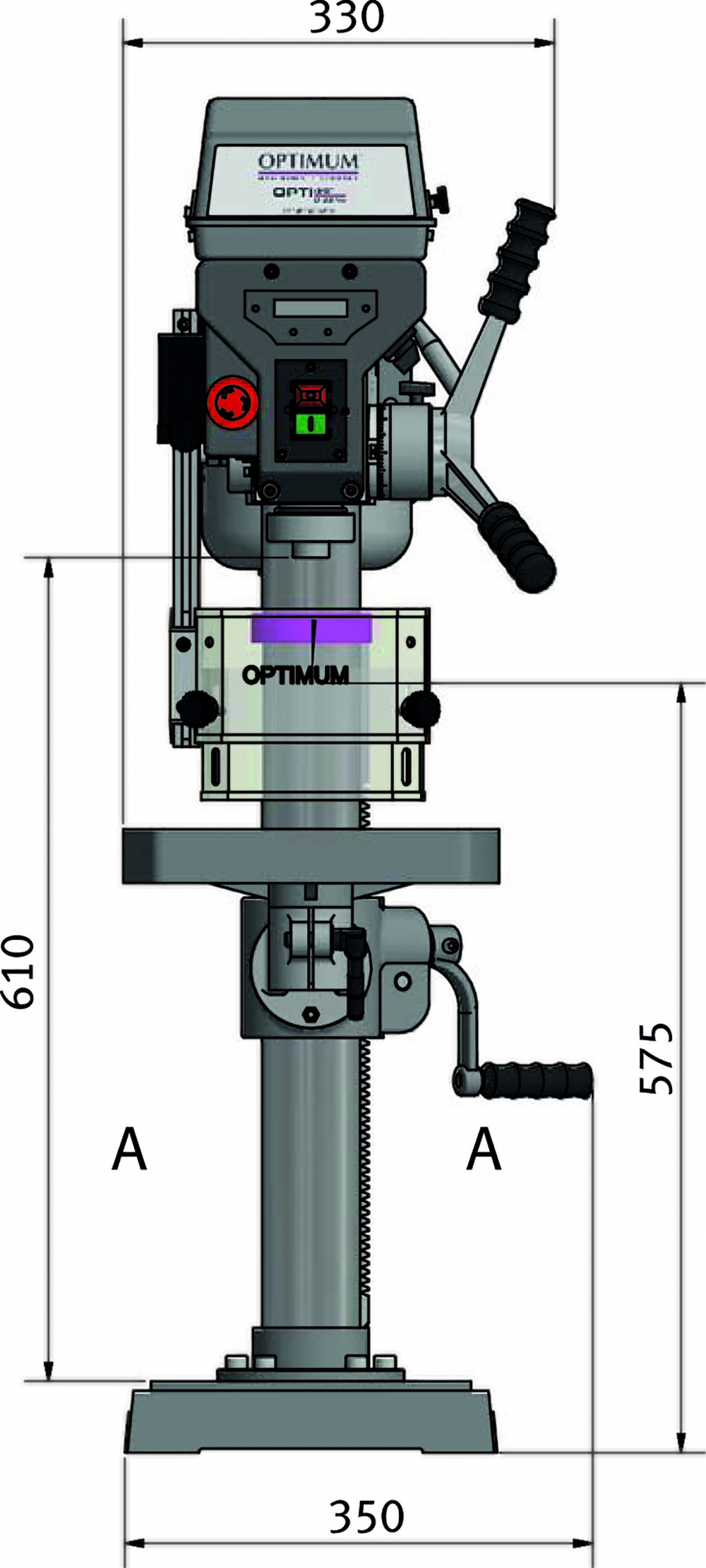 Optimum OPTIdrill Tischbohrmaschine D 23 Pro-Set 3003020 Vorne