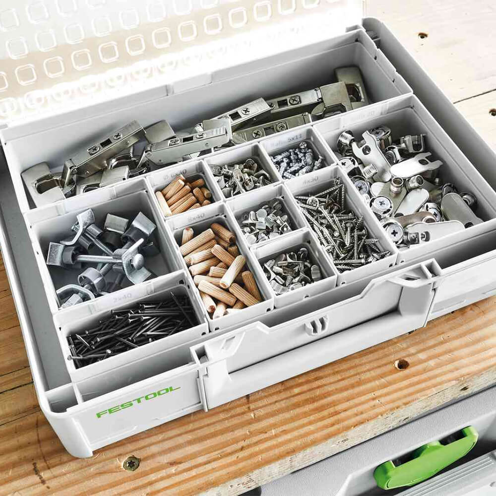 Festool Systainer Organizer SYS3 ORG M 89 22xESB. Detailbild.